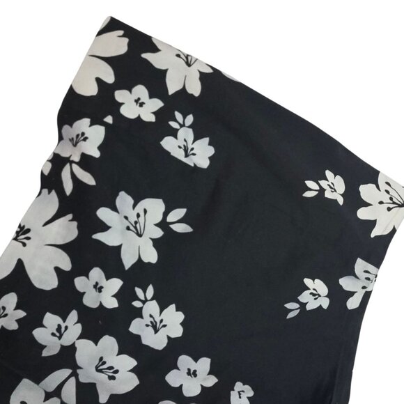 VTG Express Womens Black & White Floral Stretch Mini Skirt Size 1/2 - Picture 5 of 8